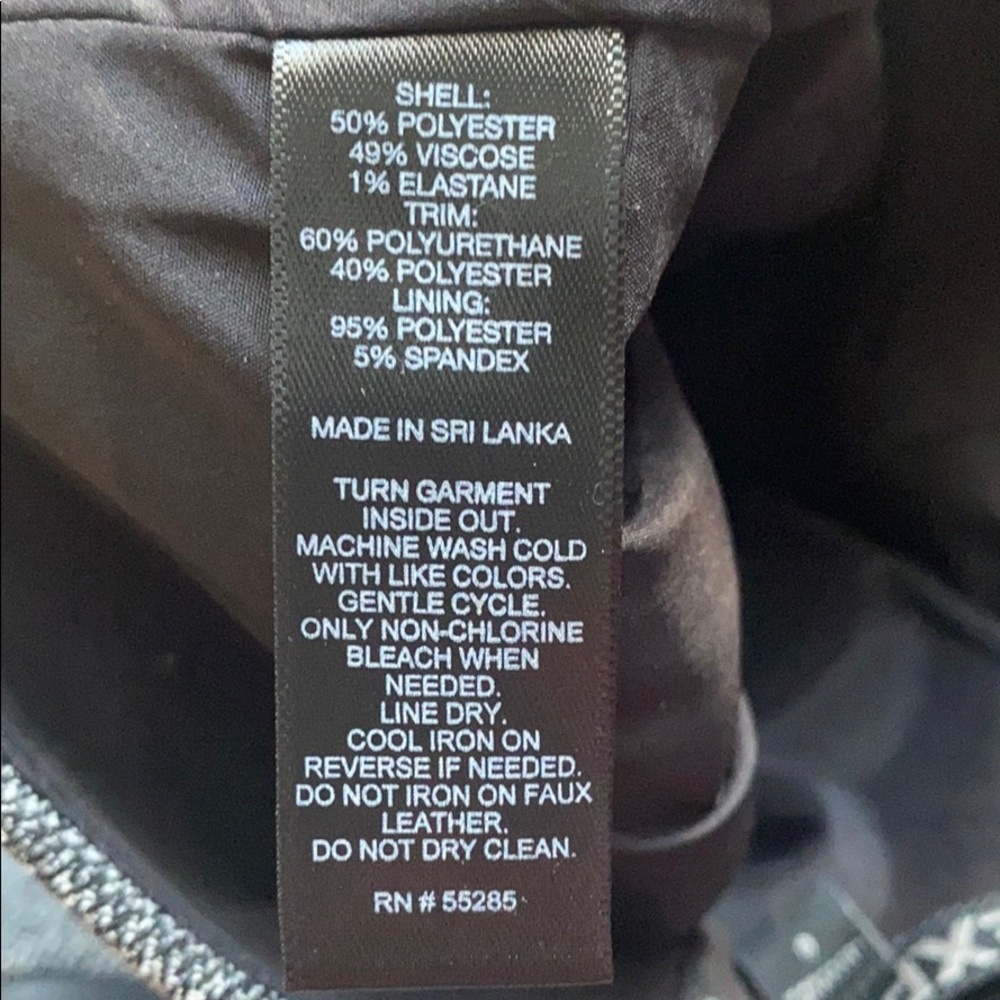 Express Grey Pencil Skirt w/ Faux Leather Accents - Picture 5 of 5